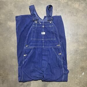 Vintage 60s Sears Dark Wash Union Made Denim Overalls 32x31